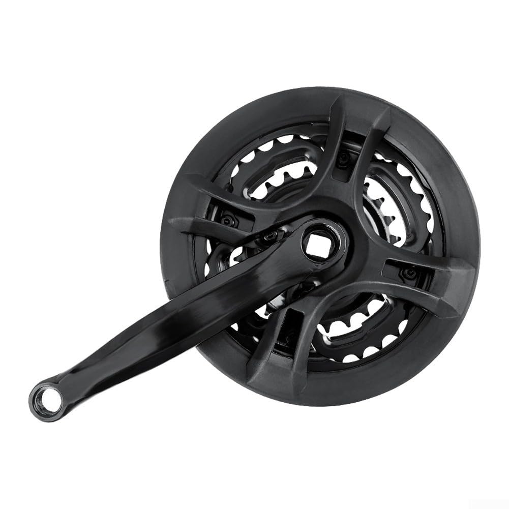 Square Taper Crank Set, 24/34/42T Carbon Steel Chainrings, 170mm Length for Mountain Bike Repair Kit(B)