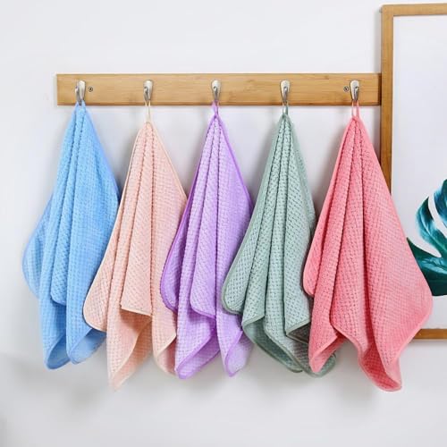Image of LINEAR Microfiber Hand Towel /Highly Absorbent Hand Towels for Bathroom /Soft Hand Microfiber Face Towel /Towel for Men, Women,Gym (SIZE-75x35) (Blue)
