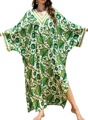 Robe de Plage Caftan LikeJump Fluide pour Rester Élégante et Protégée du Soleil