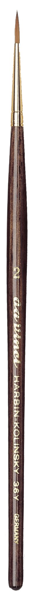 da Vinci Watercolor Series 36Y Paint Brush, Round Harbin Kolinsky Red Sable with Anthracite Hexagonal Handle, Size 2