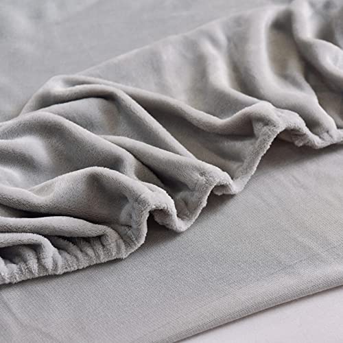 Velvet Fitted Sheet Full Size,Fleece Plush Bed Sheet Mattress Protector Cover With 15'' Deep Pocket Warm Fuzzy Bottom Sheet (Not Include Pillowcases) (Gray, Full) #TOP5