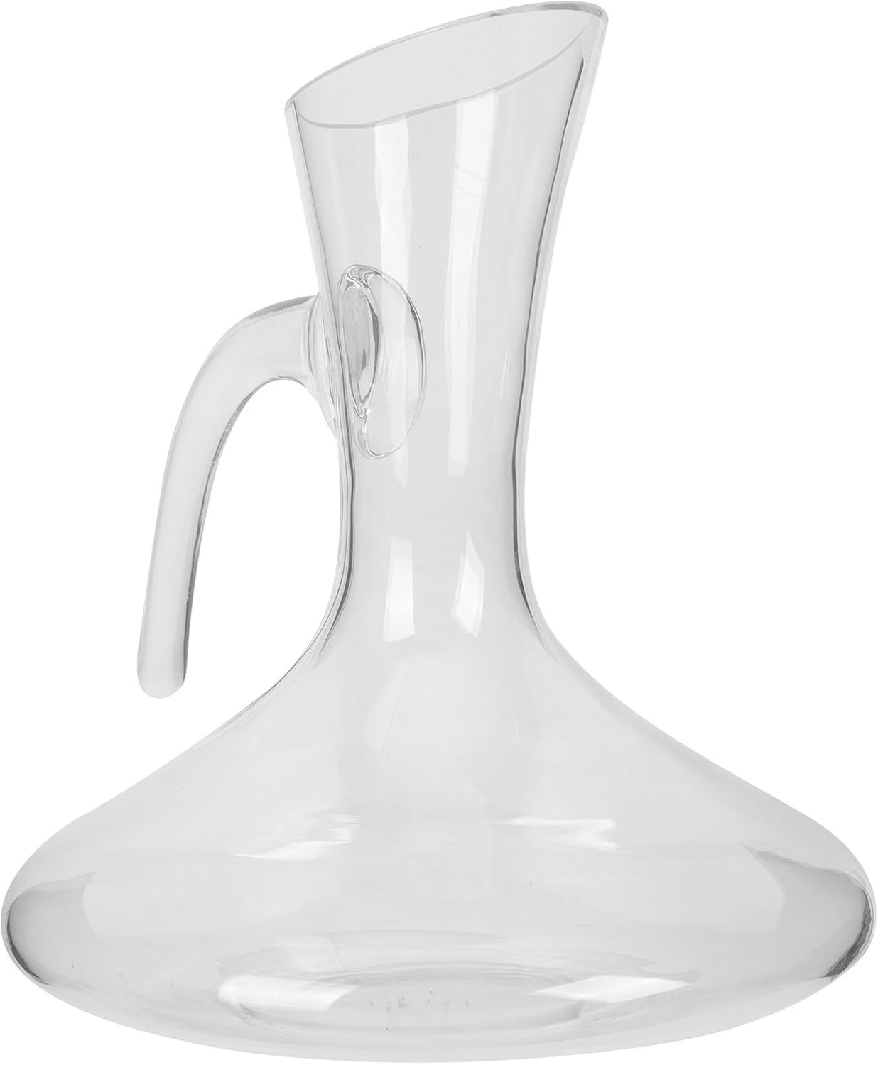 Glass Wine Decanter with Handle Inclined Mouth Red Wine Jug Crystal Decanter Household Beverage Dispenser for Home Bar and Entertaining