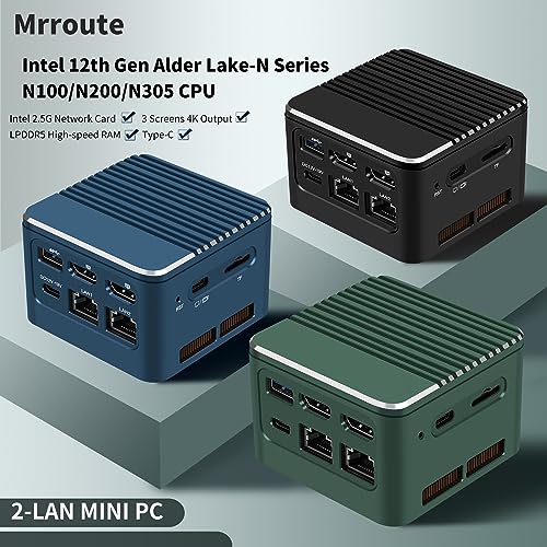 Image of Firewall Router Mini PC Windows 11 Pro, Intel 12th Gen N305 16GB DDR5 RAM 128GB M.2 SSD,Dual Gigabit Ethernet,2 HDMI+Type-C 4K UHD Display,USB 3.1 Desktop Micro PC Win11 Pro with WiFi6&BT5.2