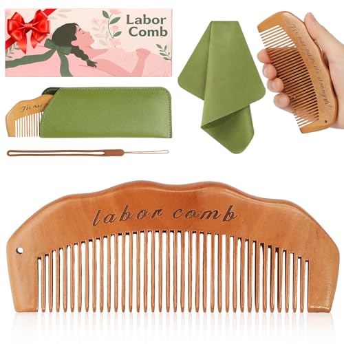 Image of ZZTDSD Birth Comb for Labor Pain, Natural Wooden Labor Combs for Women Pregnancy, pregnancy hospital bag essentials＆Delivery Essentials, Baby Comb ＆ Shower Comb for New Mom Gifts
