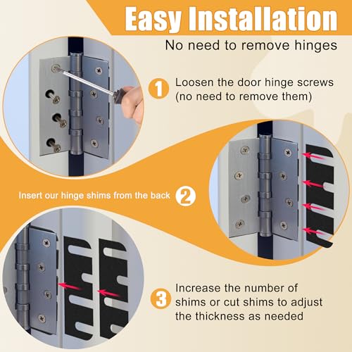 Image of 10 Pack Door Hinge Shims, 4 Inch Lenth 0.040 Inch Thickness Hardware for Door Hinge Repair Kit (Style B)