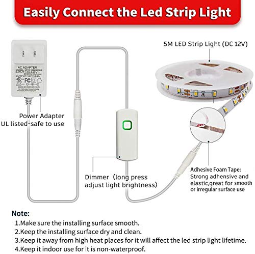 Tira Led Blanca Regulable con Control Remoto RF miniatura 4
