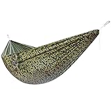 Yes4All Single Lightweight Camping Hammock with Carry Bag – Nylon Parachute Hammock / Lightweight Portable Hammock for Camping, Hiking (Camo)