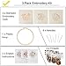 Uphome 3 Pack Embroidery Starter Kit for Beginners Stamped Cross Stitch Kits with Cute Flowers and Plants Patterns with 1 Embroidery Hoop and Color Threads for Adults Kids