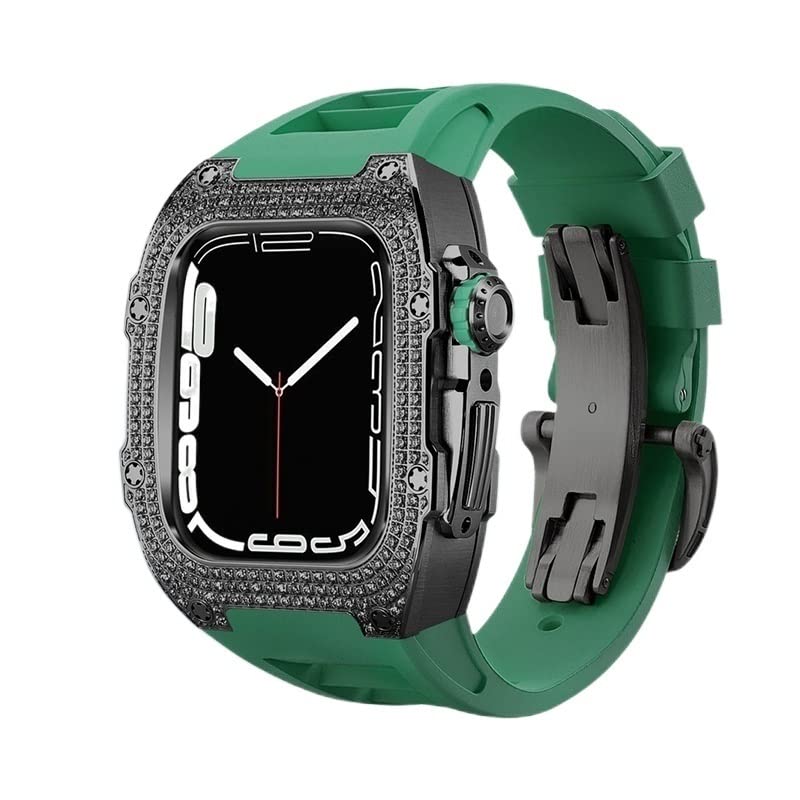 Kit modification diamant Apple Watch 45mm en acier de luxe