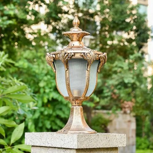 Image of Glowave Decorative Outdoor Bronze Square Post Light Pillar Light Column Light, Waterproof Lantern Post for Patio or Fench Deck, Doorway Porch Pillar Lamp - Warm White (P-6682 /S-BG)