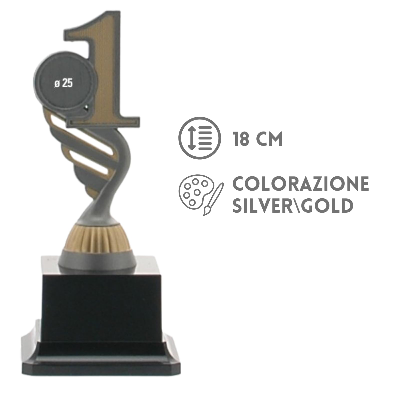 Tris di Premiazioni Personalizzate Coppe e Trofei Sportivi con Targhetta Inclusa Premio per Tutti Gli Sport e Riconoscimento o Fantacalcio ed Eventi Sportivi