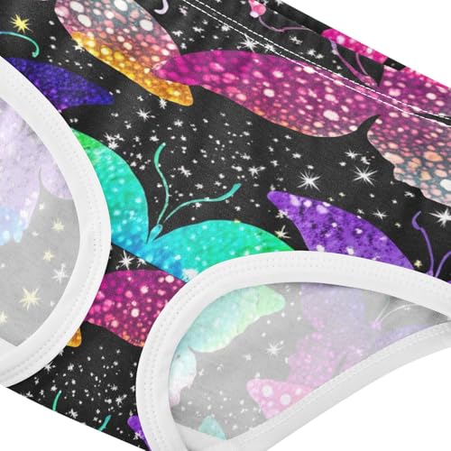 Cotton Girls Underwear Toddler Neon Butterflies Black Panties for Girl Fun Print Briefs Kids Undies 2t4