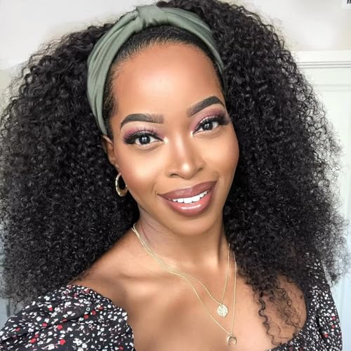 Perruque bandeau cheveux femme brésilienne bouclée kinky curly 24 pouces