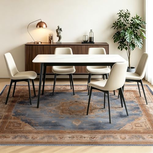 Tapis d'entrée 80x150 cm rétro géométrique lavable et antidérapant