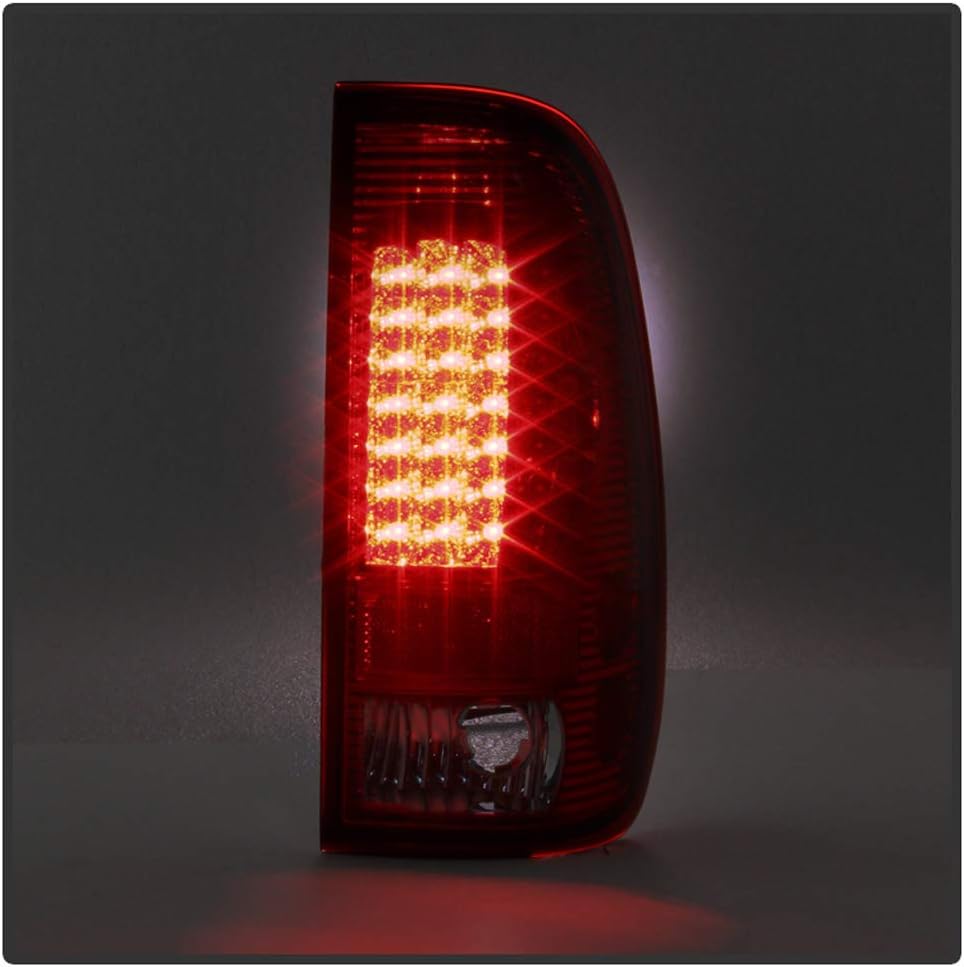 ACANII - For 1999-2007 Ford F250 F350 F45 SD 1997-2003 F150 Red LED Tail Lights Signal Lamps