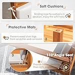 Devoko Patio Furniture 4 Piece Acacia Wood Outdoor Conversation Sofa Set with Table & Cushions Porch Chairs for Garden, Deck, Backyard, Natural - Image 4