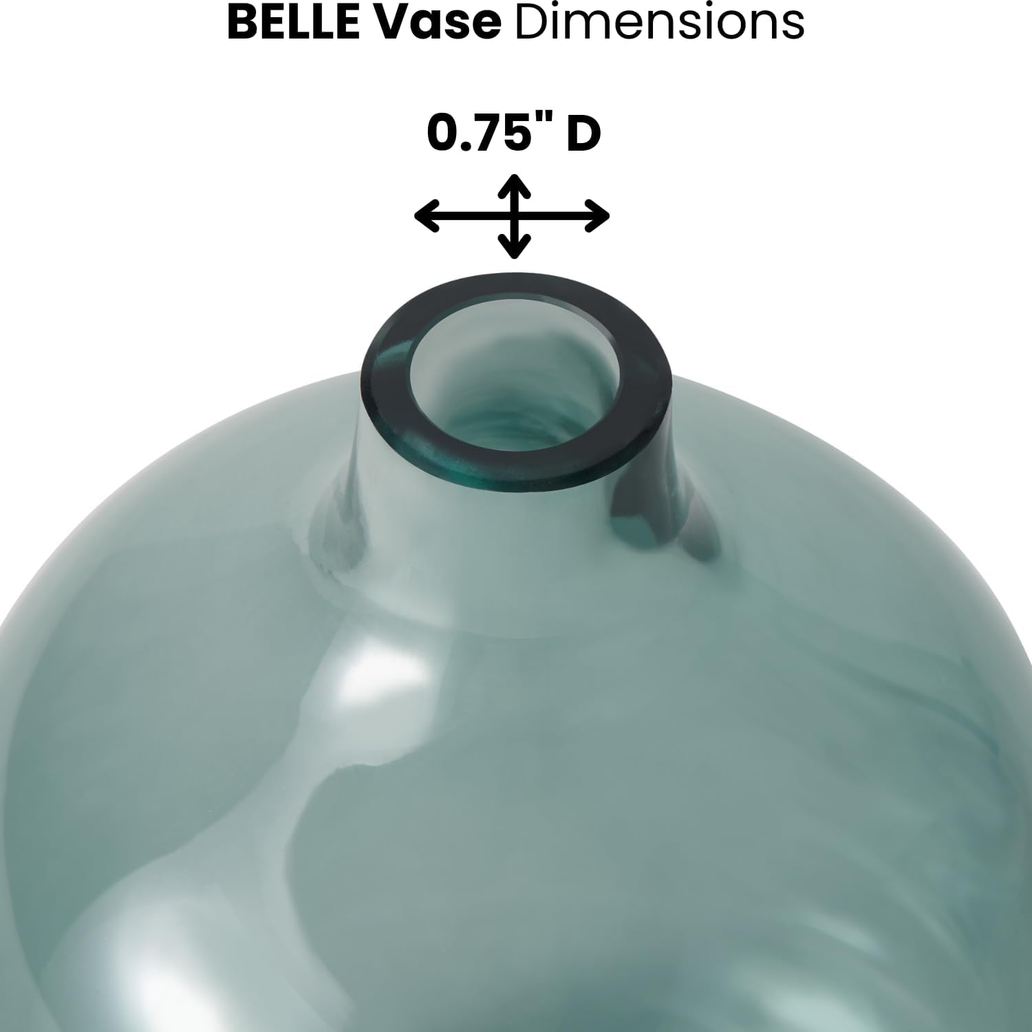 Torre & Tagus Belle Mouth Blown Art Glass Vase for Flowers - 5" Tall Light Blue Unique Flower Vase, Clear Handmade Bottle Vase for Home Decor, Bud Vase as Decorative Shelf Decor or Wedding Gift - Image 6