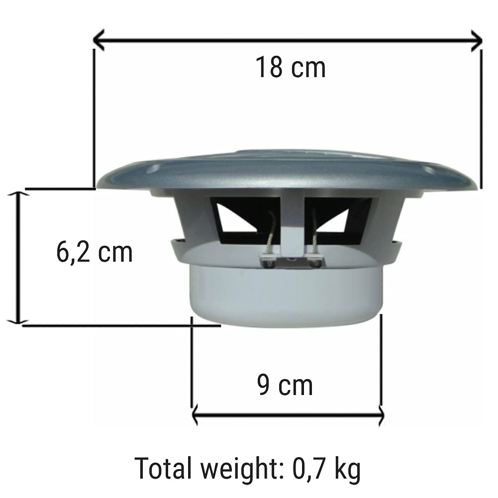 2 PYLE PLMR60S 18 cm 180 mm altavoces de doble cono plata impermeable piscina de mar barco hotel restaurante 75 watt rms 150 watt max, par