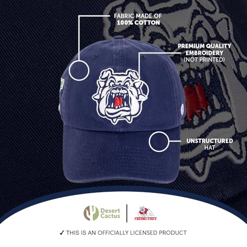 Gorra bordada Bulldog con cierre ajustable azul miniatura 4