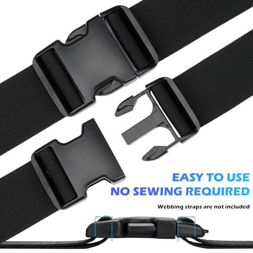 TERLUNNSI Buckles for Straps, 8 Pieces Side Quick Release Buckles + 16 Pieces Tri-Glide Slide - Image 2