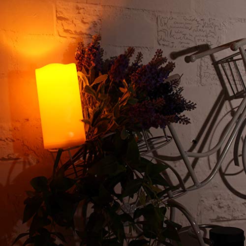 Image of QIDEA Waterproof Outdoor Flameless LED Candles with Remote and Timer 3 inchx6 inch | Realistic Flickering Battery Operated Electric Plastic Resin Pillar Candles for Christmas Decoration 3-Pack