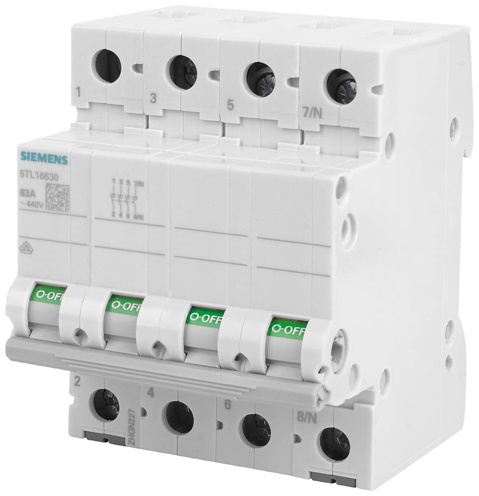 Siemens sentron interruttore 70 mm 400 V 4 moduli 35 MM2 3 poli + NEUTRO 63 a