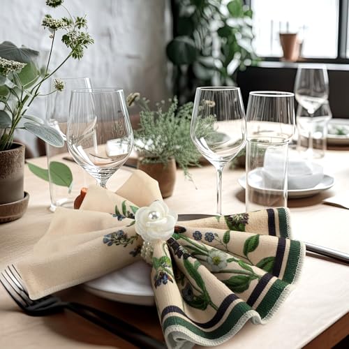 Image of Bencailor 6 Pcs Spring Floral Kitchen Towels Decorative Sets Dish Towels Absorbent Fast Drying Hand Tea Vintage Hanging Reusable Cleaning Dishcloths for Cooking Farmhouse Bathroom Accessory