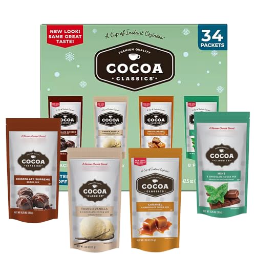 Cocoa Classics Hot Chocolate Variety Pack, 34 Packets, 4 Flavors ...