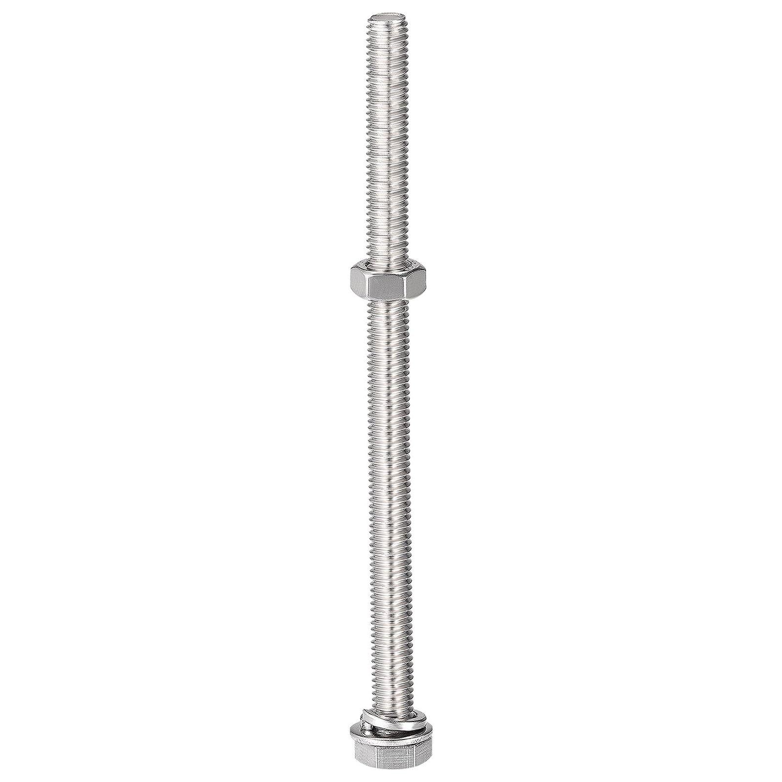 TA-VIGOR 5Pcs M8 x 130mm Hex Head Screws Bolts, Nuts, Flat & Lock Washers Kits, Fully Thread Hexagon Bolts - Image 4