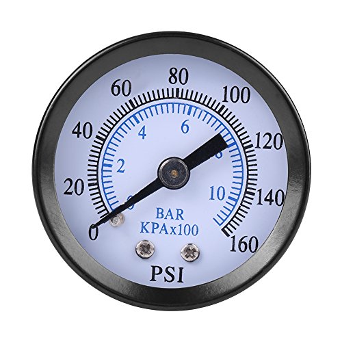 Pressure Gauge, Mini Pressure Gauge for Fuel Air Oil Water 0-160psi/0-10bar 1/8