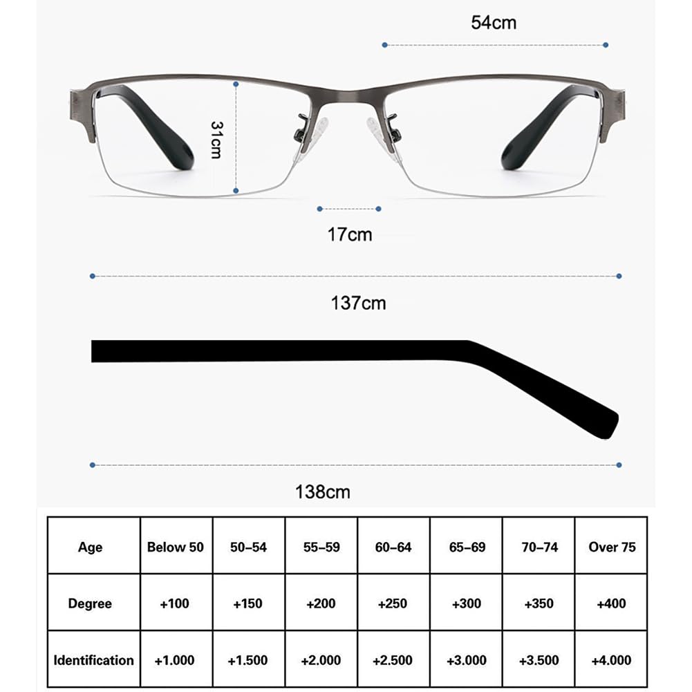 JIETIAN Progressive multifokale photochrome Lesebrille, Herren HD Asphärische Harzlinse Lesebrille/UV400,Schwarz,+4.0