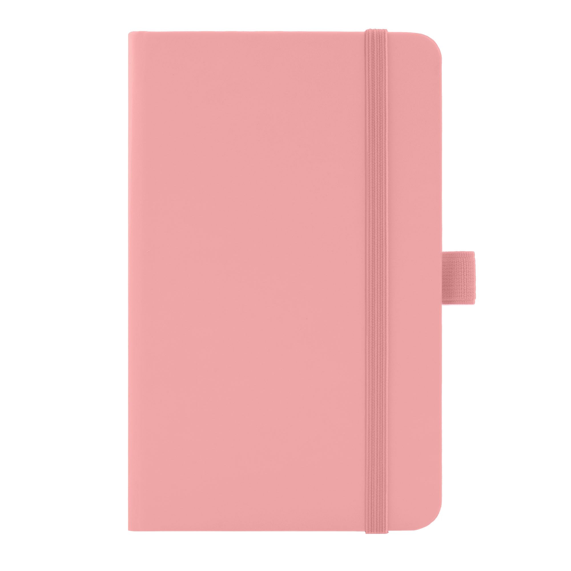 Notes London Eco A6 Notebook with Lined Pages, Pen Loop, Ribbon, Date Marks and Paper Pocket, Pocket Hardback Journal, Note, sustainably sourced paper (Baby Pink)