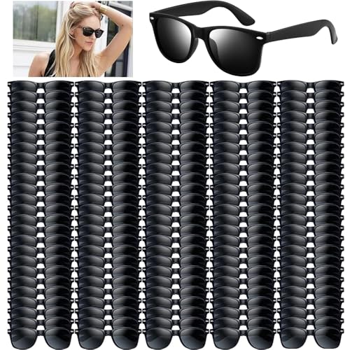 Boboeitody 5 Stück Retro Vintage Sonnenbrillen Bulk, Schwarz Sonnenbrillen Bulk für Frauen und Männer für Party Hochzeit Karneval Halloween Strand Hochzeit Partypool Partyzubehör (5, Schwarz)