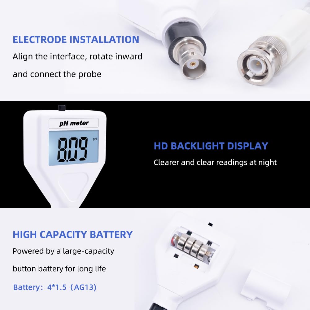 Testeur D'acidomètre de Peau, Ph-mètre Numérique LCD, Testeur de Peau Portable, Testeur d'acidité de Viande de Fruits