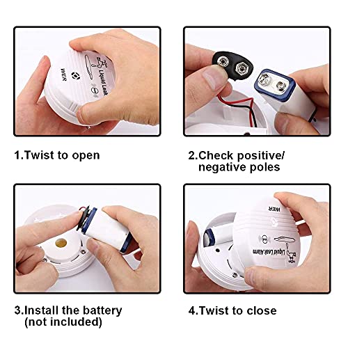 Wireless Water Leak Sensor Alarm - Wer 90Db Loud Buzzer, Longer Alarm Detection For Your Belongings (Shipped Without Battery) #TOP4