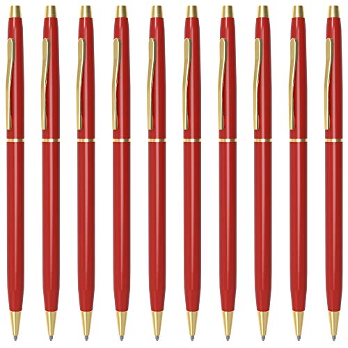 Cambond Red Pens, Ballpoint Pen Bulk Black Ink 1.0 mm Medium Point Retractable