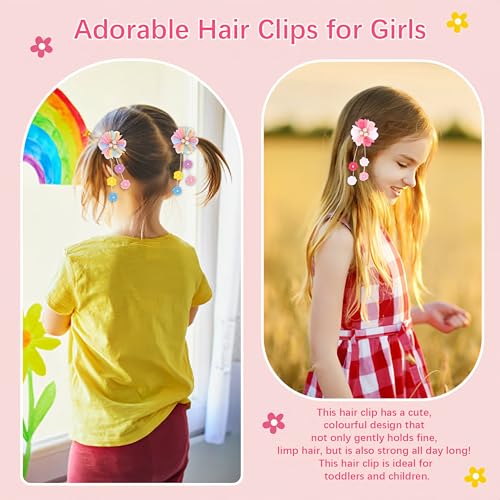 8 unidades de moños para cabello con pinzas para niñas miniatura 5