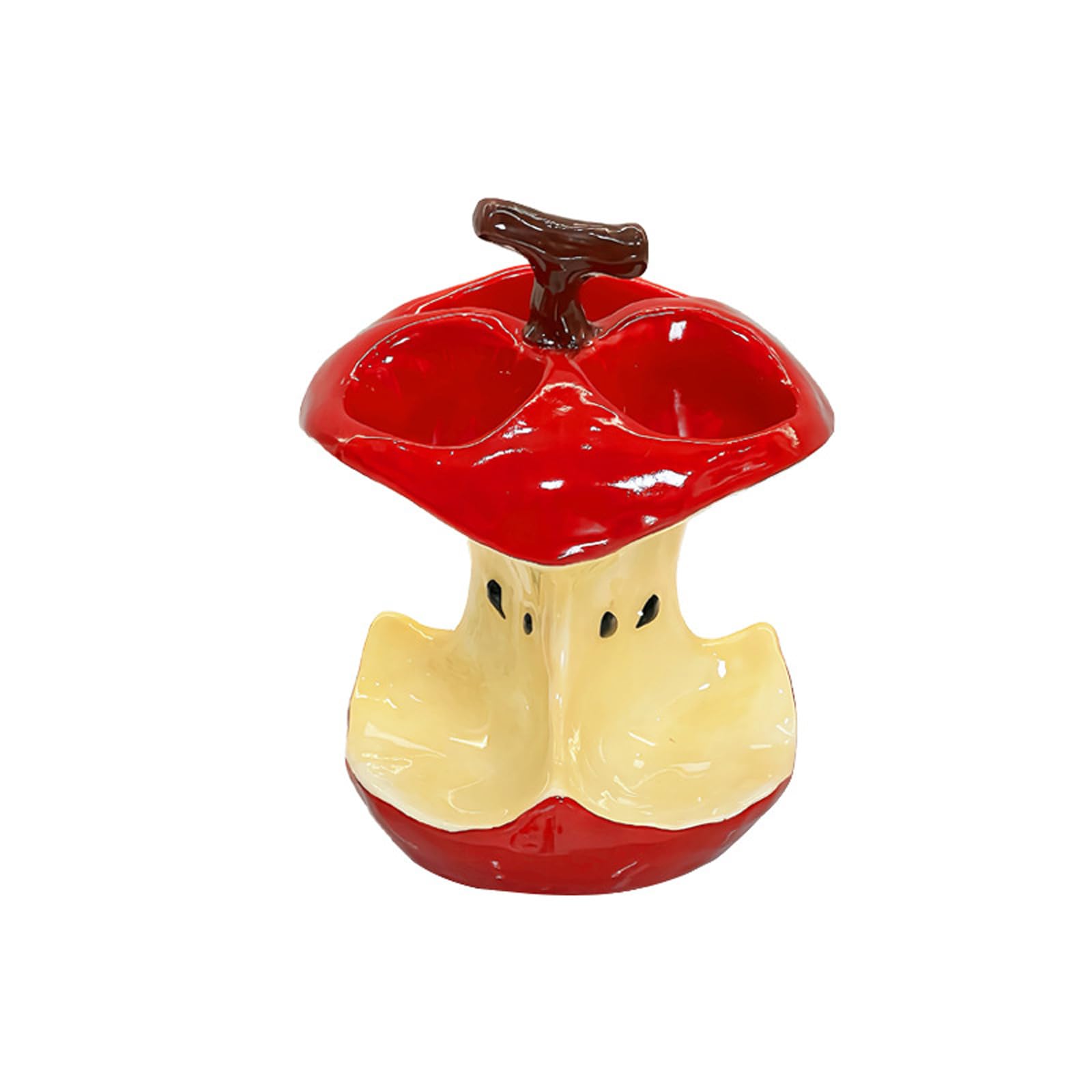 WEILWH 3 Fruit Cores Ceramic Bathroom 3-Slot Toothbrush Stand with Toothpaste Holder for Home Countertop Storage Bathroom Countertop Organizers