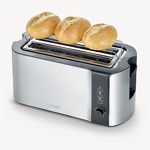 Image of Severin Automatic Toaster, 2 Long Slots, for Up to 4 Bread Discs, 1400 W, At 2590, Stainless Steel, Black, Multi-colors