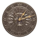 Whitehall Products Sunface Clock, French Bronze
