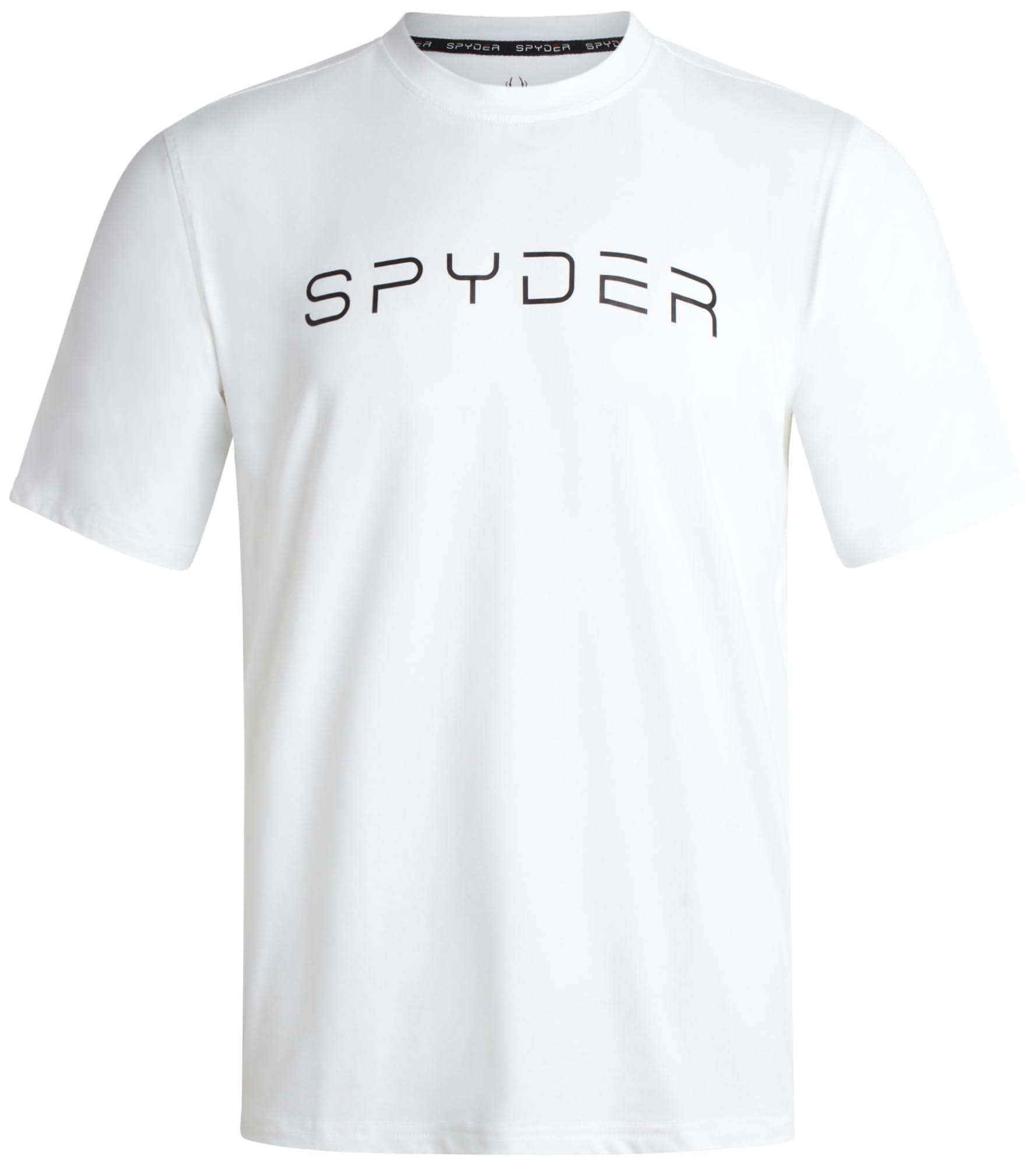 Spyder Mens T Shirt - Athletic Performance Short Sleeve Running Workout Tee - Moisture Wicking Crewneck Shirts for Men, White, Medium