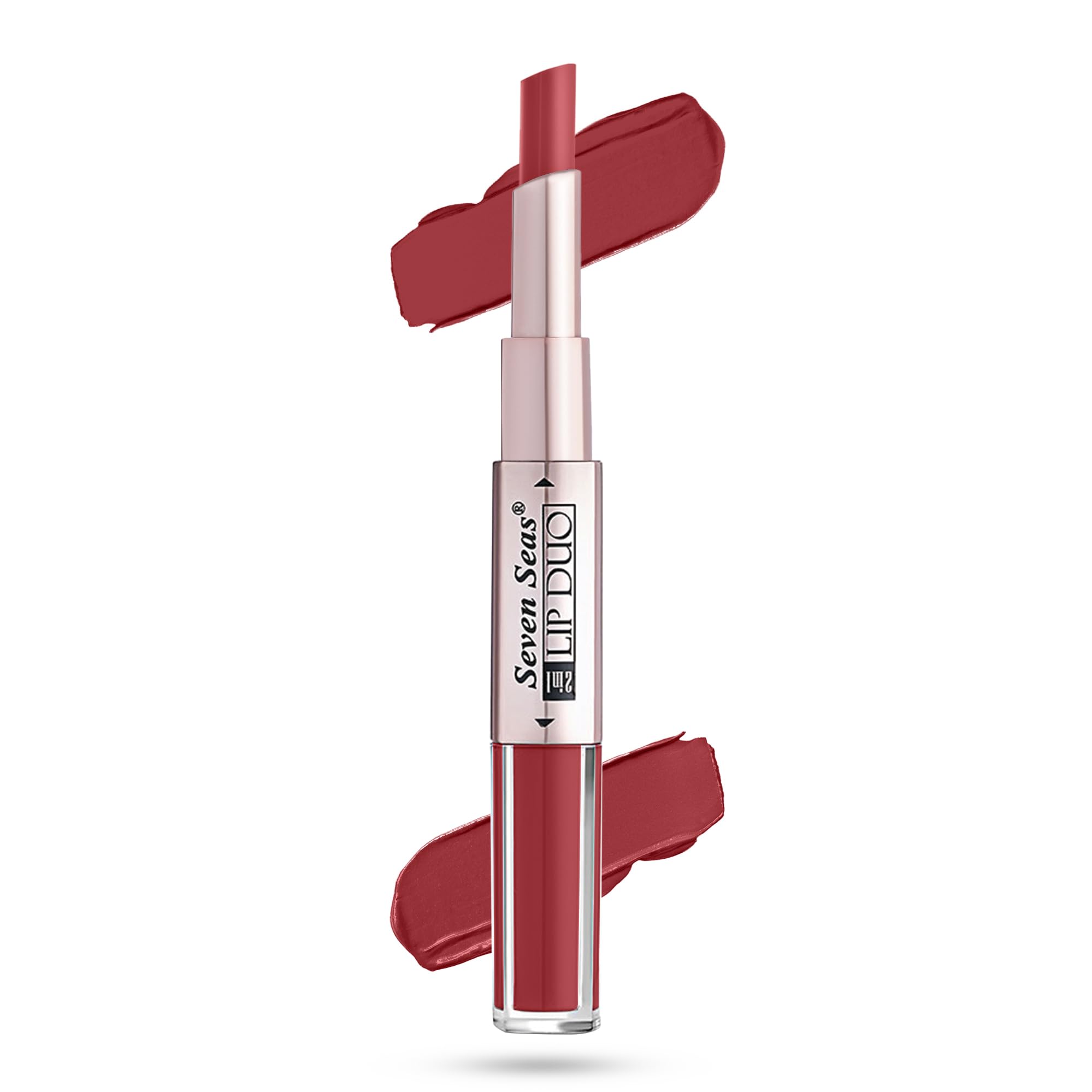 Seven Seas Lip Duo 2 In 1 Lipstick Matte Finish 2-in-1 Duo Liquid Lipstick with Matte Finish and Moisturizing Gloss (Cardinal)-image-33