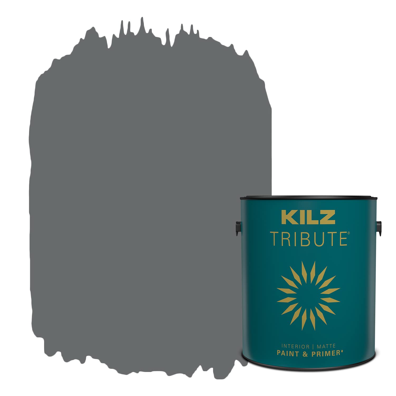 KILZTRIBUTE Paint & Primer, Interior, Matte, Motor Gray, 1 Gallon