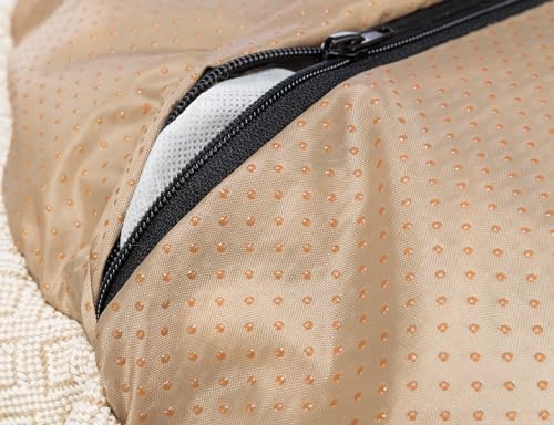 TRIXIE Hundebett Boho 65 × 65 cm in beige - weiches Hundekissen mit Plüschelementen - Hundekorb für mittelgroße Hunde - rutschfest und waschbar - 38213