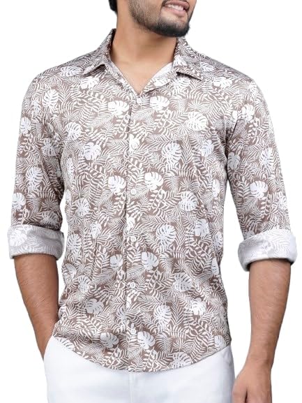 Image of Nobel Monk Men's Full Sleeve Printed Casual Shirt |Regular Fit | Polo Shirt for Men