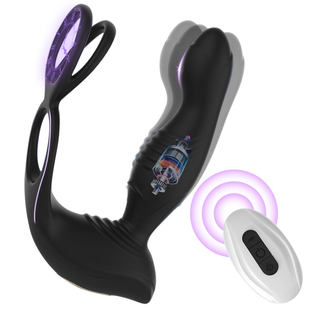 Prostata Vibratore Sexytoys Uomo,Anello Vibrante per Lei e Lui,Vibratore per Uomo con Telecomando, Stimolatore per Clitoride,Dildo Anale Vibratore con 10 Modalità Anal Plug Vibratore per Uomo Sex Toys