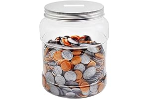 Large Clear Coin Bank Jar, Store and See Your Savings Grow