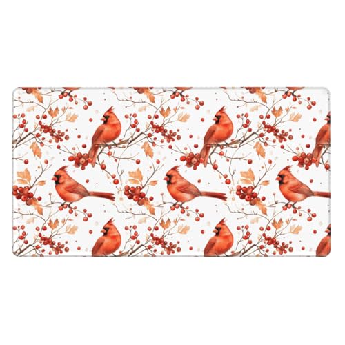 Tapis de souris de jeu grand format avec branche cardinale pour bureau PC