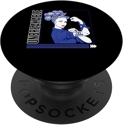 Cyclic Vomiting Syndrome CVS Warrior Unbreakable Blue Ribbon PopSockets Swappable PopGrip