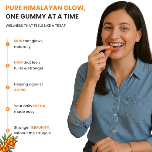Image of NATURYZ Sea Buckthorn with Glutathione & Vitamin C for Skin glow- 30 Gummy